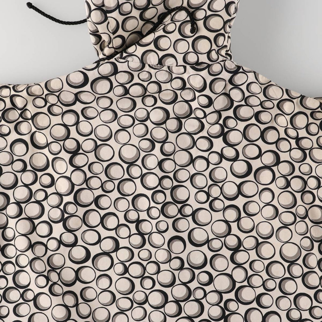 All-over print reversible nylon parka, women's size L equivalent, vintage. unclear black type Vintage Second Hand