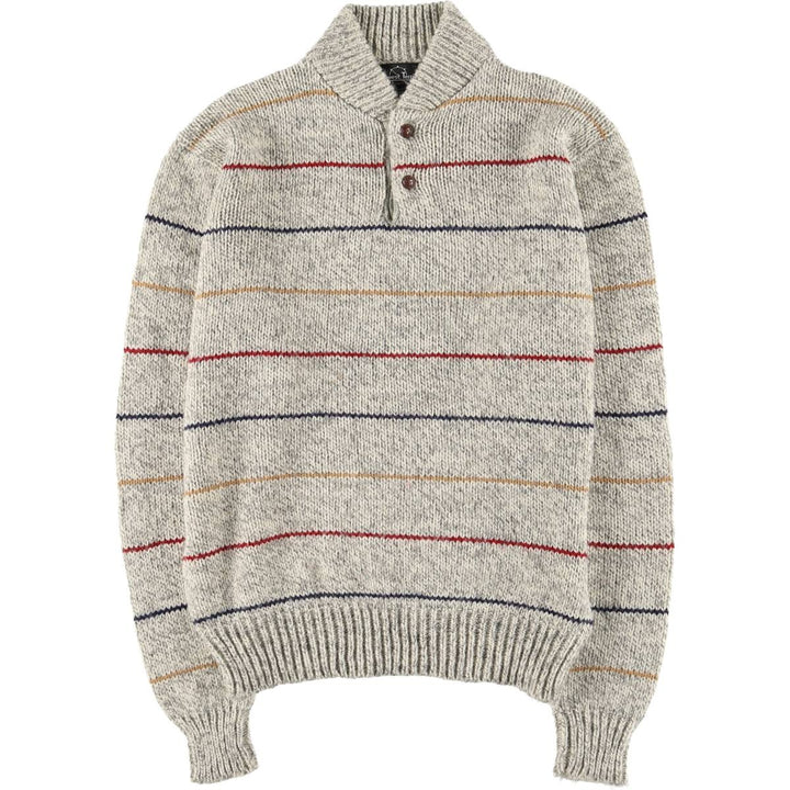 Northwest Territory Border Pattern Cotton Knit Sweater, Men's Size L acrylic gray type Vintage Second Hand