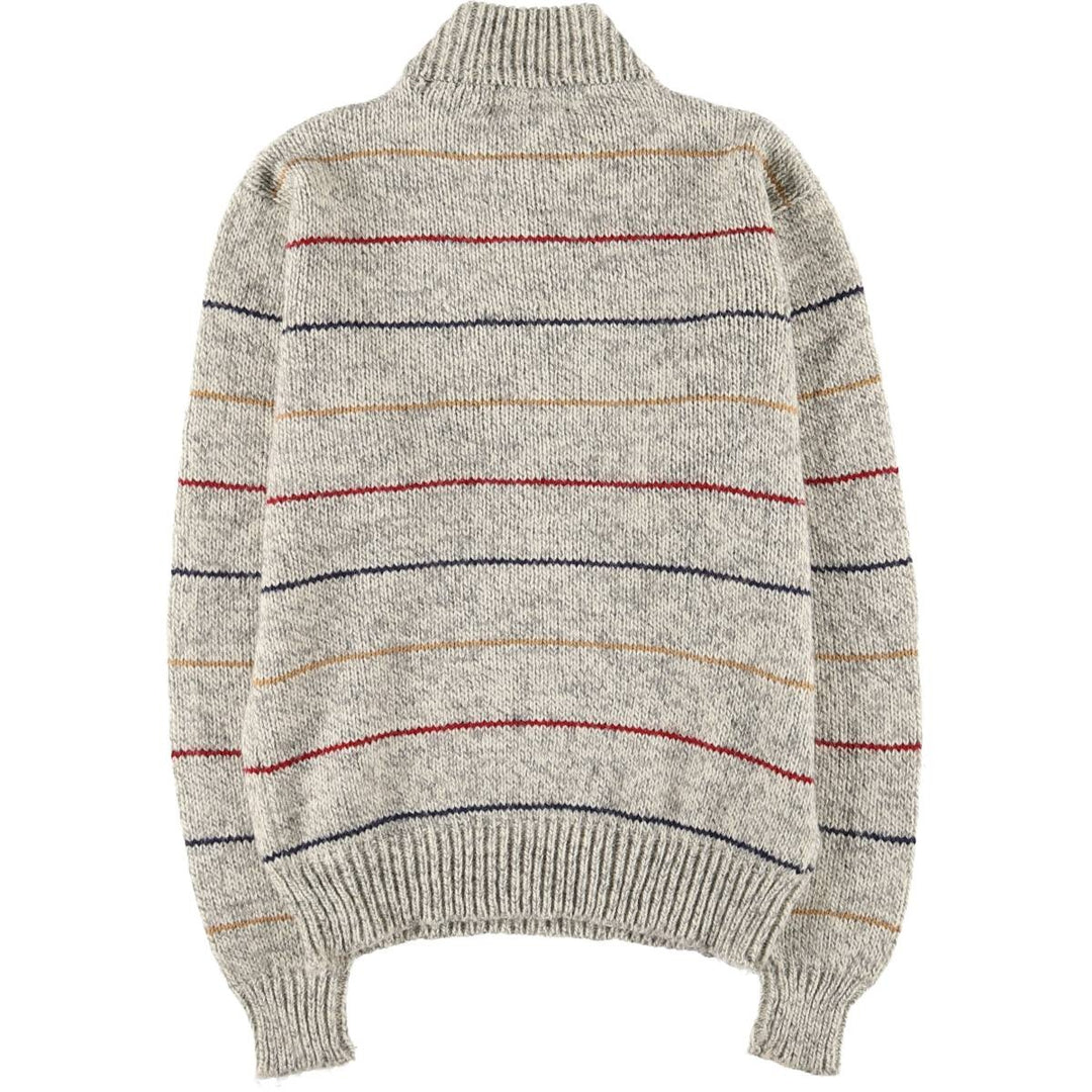 Northwest Territory Border Pattern Cotton Knit Sweater, Men's Size L acrylic gray type Vintage Second Hand