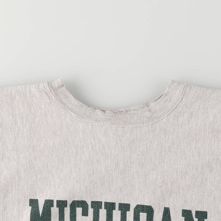 Vintage 90'S Champion Reverse Weave College Sweatshirt with Embroidered Tag, Made in USA, Men's XXL cotton gray type Vintage Second Hand