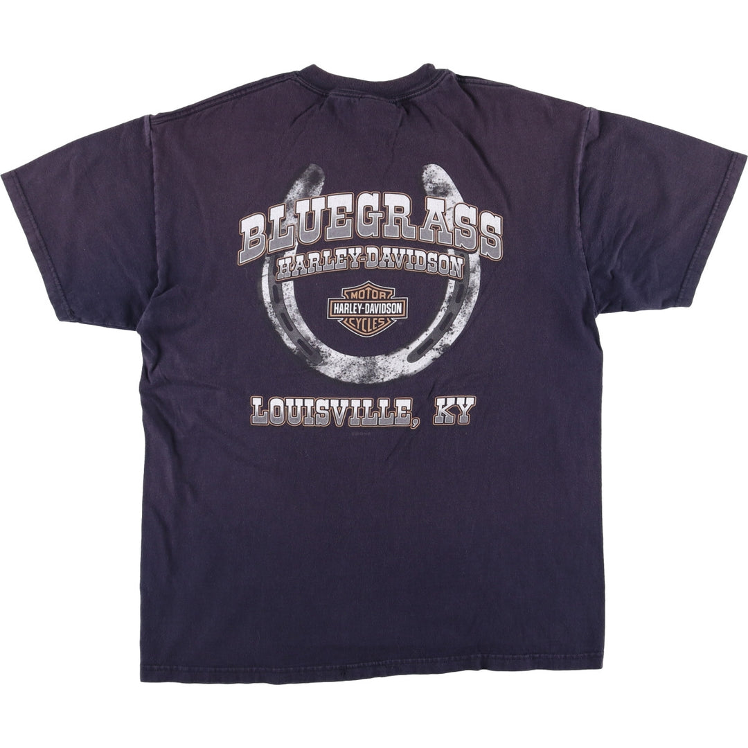 00'S Harley-Davidson Motorcycle Bike T-shirt Made in USA Men's L size cotton black type Vintage Second Hand