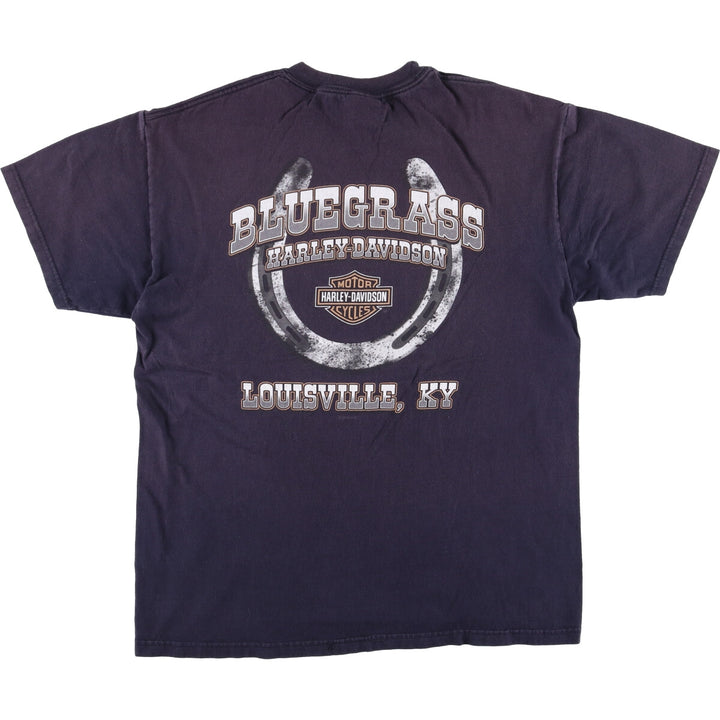 00'S Harley-Davidson Motorcycle Bike T-shirt Made in USA Men's L size cotton black type Vintage Second Hand