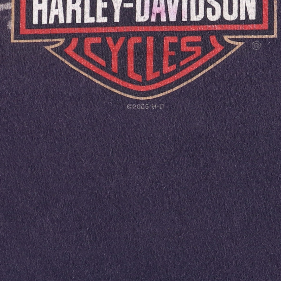 00'S Harley-Davidson Motorcycle Bike T-shirt Made in USA Men's L size cotton black type Vintage Second Hand