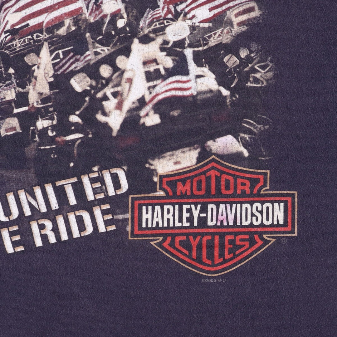 00'S Harley-Davidson Motorcycle Bike T-shirt Made in USA Men's L size cotton black type Vintage Second Hand