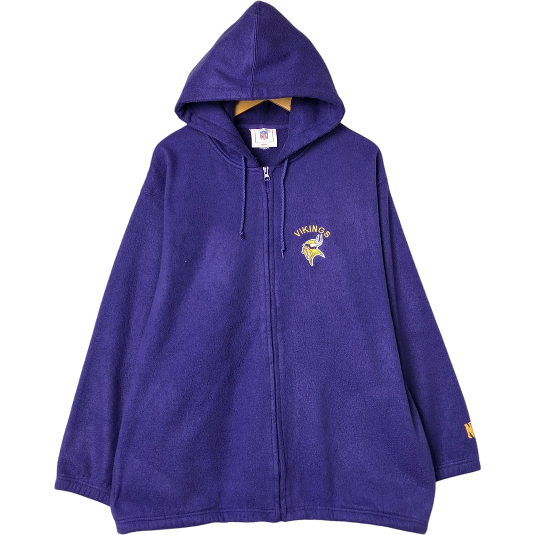 NFL Minnesota Vikings Back Logo Fleece Full-Zip Hoodie, Men's Size L unclear purple type Vintage Second Hand
