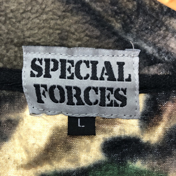 SPECIAL FORCES Camouflage Pattern Realtree Camo Fleece Jacket, Men's Size L polyester Khaki type Vintage Second Hand