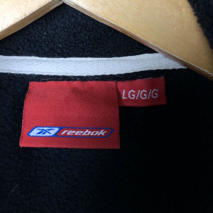 2000s~ Reebok NFL New York Jets Half-Zip Fleece Pullover, Men's Size L polyester black type Vintage Second Hand