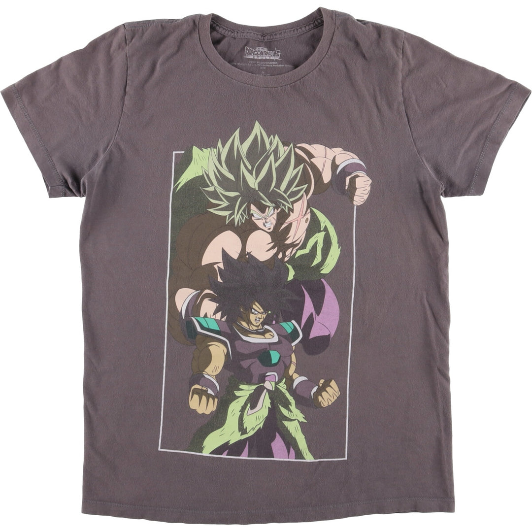 DRAGONBALL Super Broly Anime Character Print T-Shirt Men's M size cotton Charcoal Vintage Second Hand