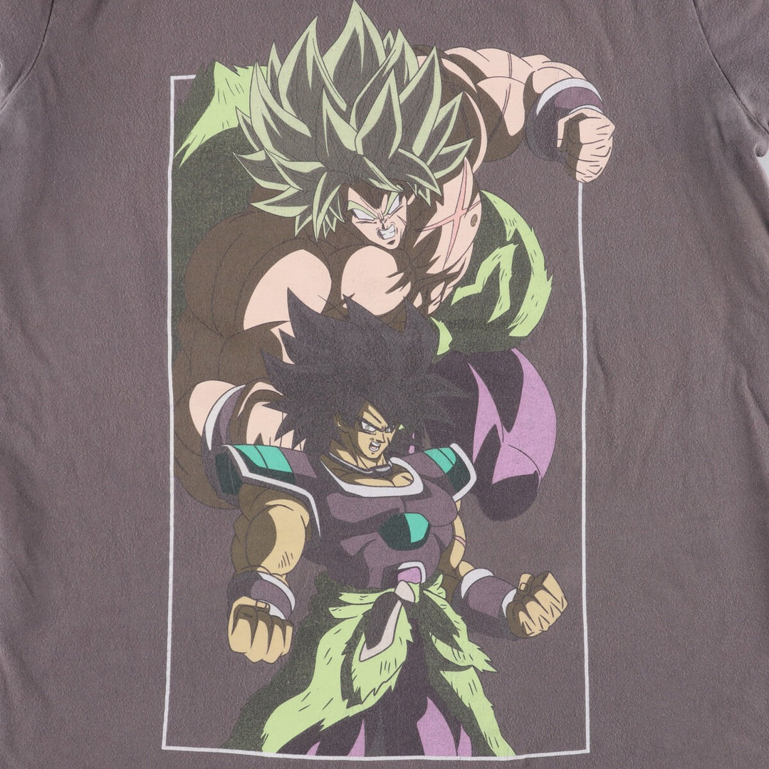 DRAGONBALL Super Broly Anime Character Print T-Shirt Men's M size cotton Charcoal Vintage Second Hand