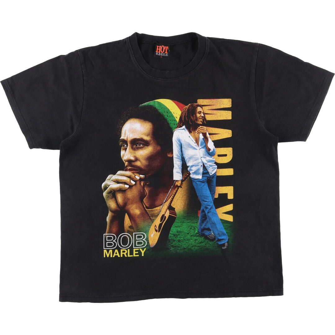 HOT EAGLE BOB MARLEY Bob Marley Band T-shirt Band T Men's L size cotton black type Vintage Second Hand
