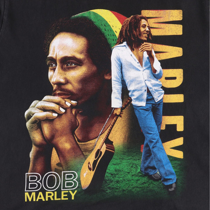 HOT EAGLE BOB MARLEY Bob Marley Band T-shirt Band T Men's L size cotton black type Vintage Second Hand
