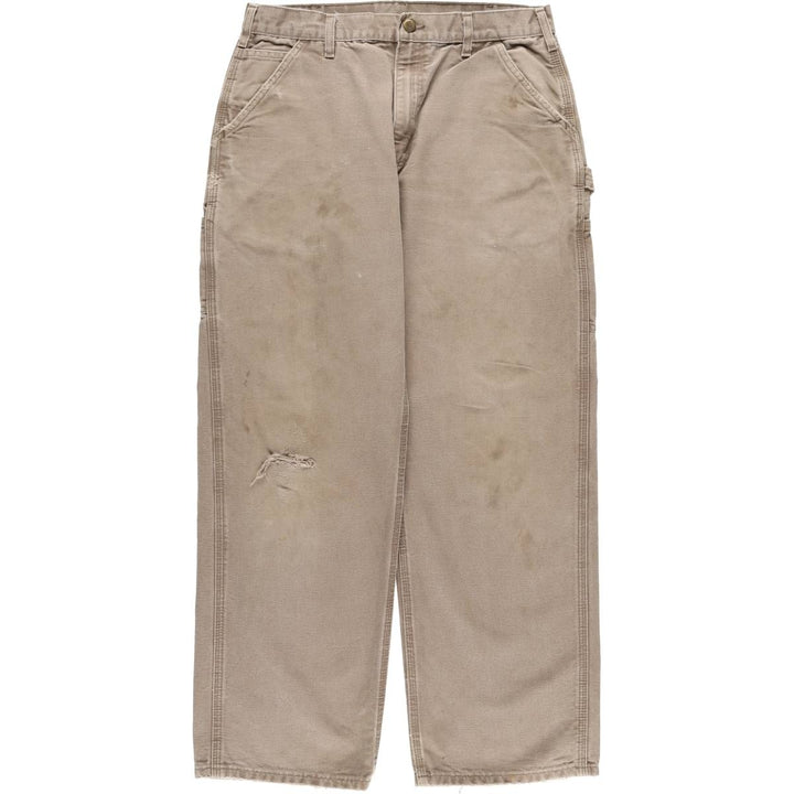 00'S Carhartt Dungaree Fit Duck Painter Pants Men's W32 equivalent cotton Beige type Vintage Second Hand