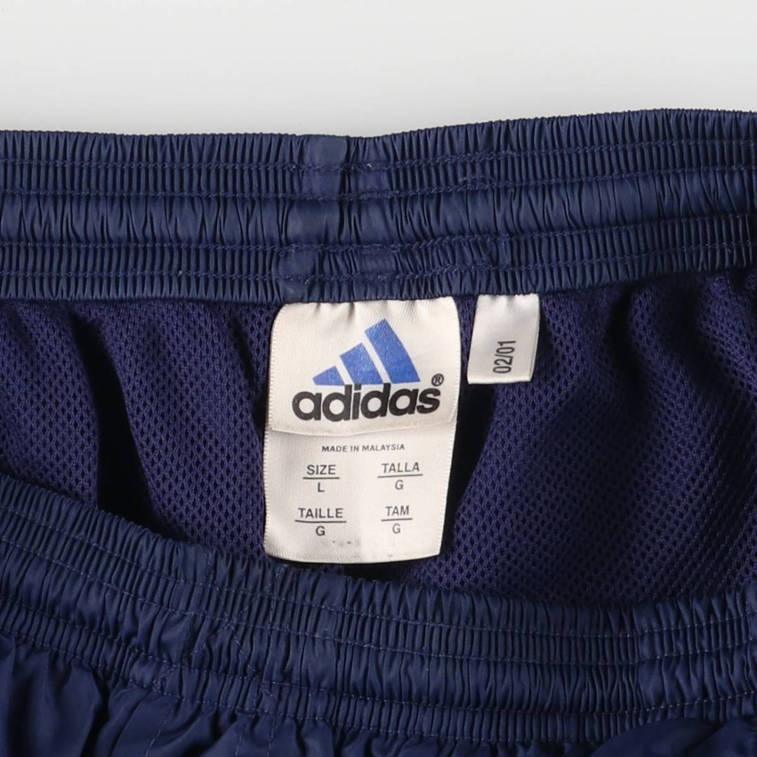 00'S Adidas warm-up pants, nylon pants, rustling pants, men's size L polyester navy blue type Vintage Second Hand