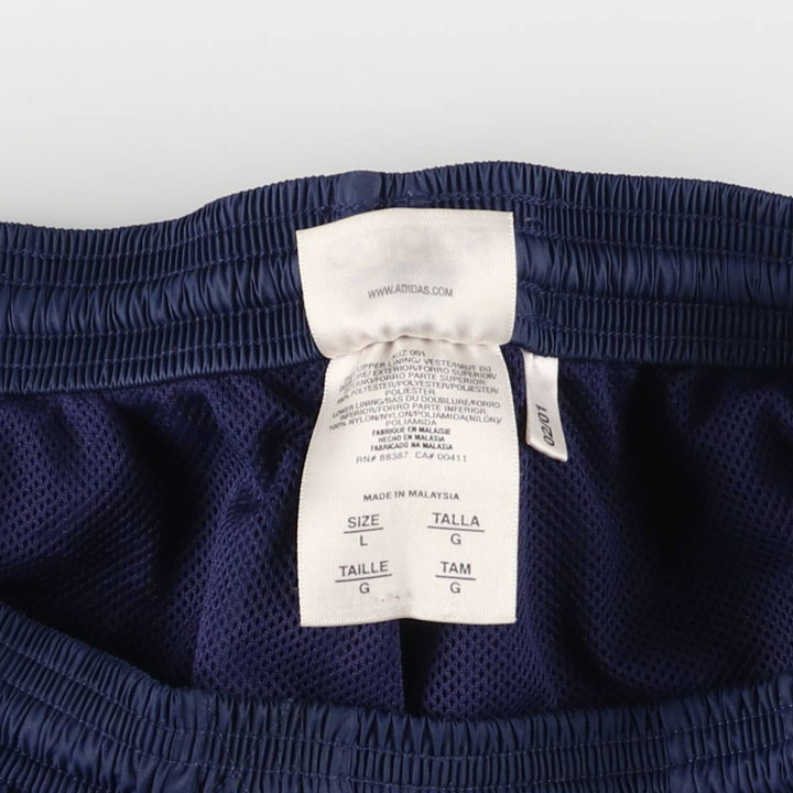 00'S Adidas warm-up pants, nylon pants, rustling pants, men's size L polyester navy blue type Vintage Second Hand