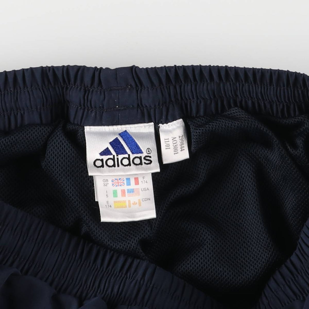 00'S Adidas warm-up pants, nylon pants, rustling pants, men's size L polyester navy blue type Vintage Second Hand