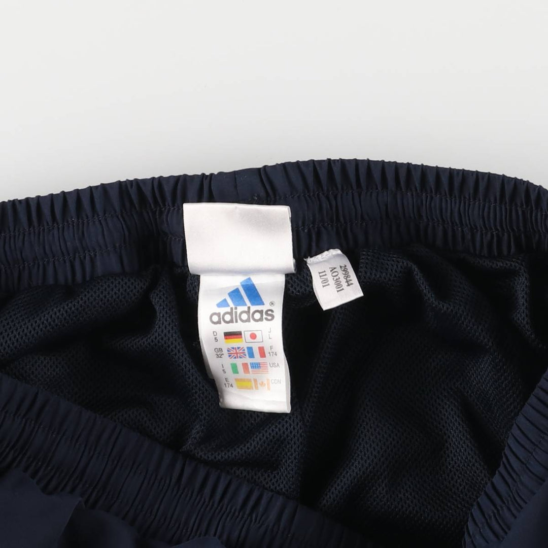 00'S Adidas warm-up pants, nylon pants, rustling pants, men's size L polyester navy blue type Vintage Second Hand