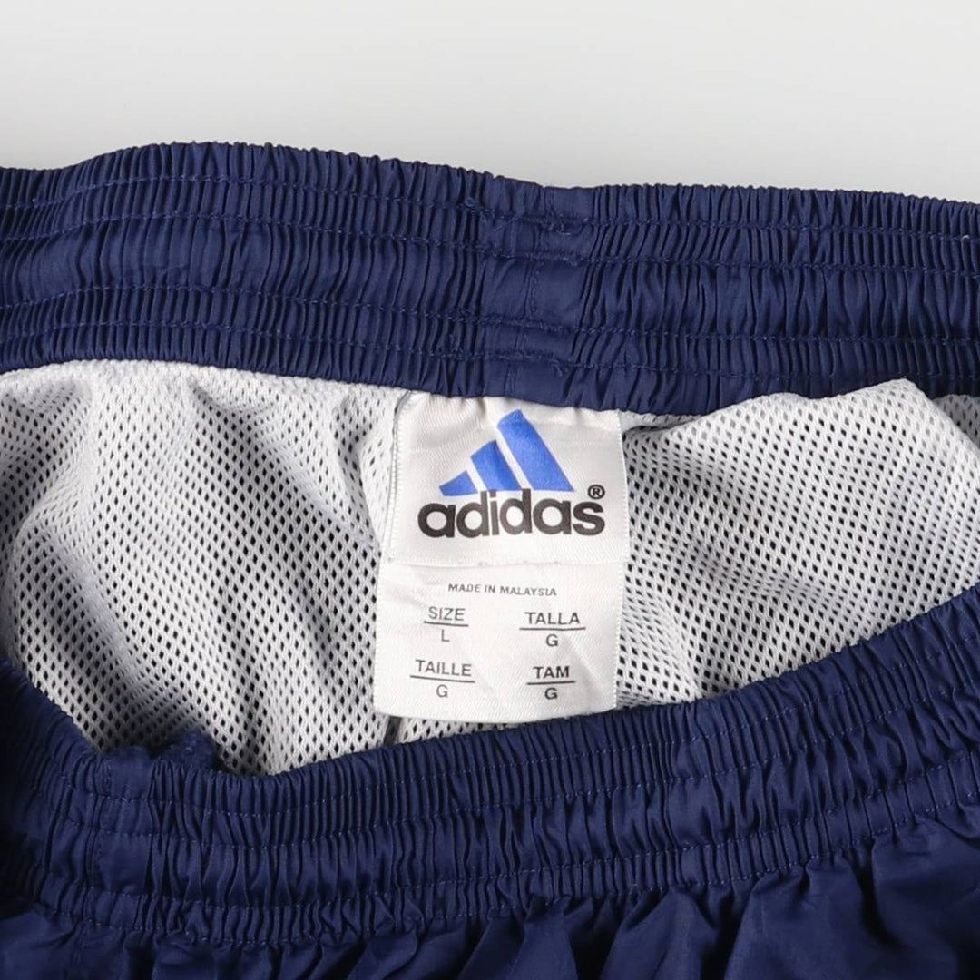 00'S Adidas warm-up pants, nylon pants, rustling pants, men's size L polyester navy blue type Vintage Second Hand
