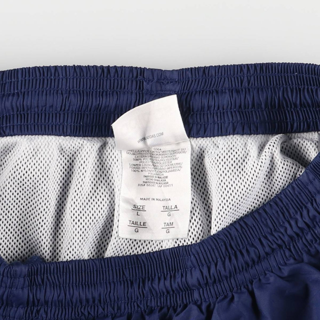 00'S Adidas warm-up pants, nylon pants, rustling pants, men's size L polyester navy blue type Vintage Second Hand