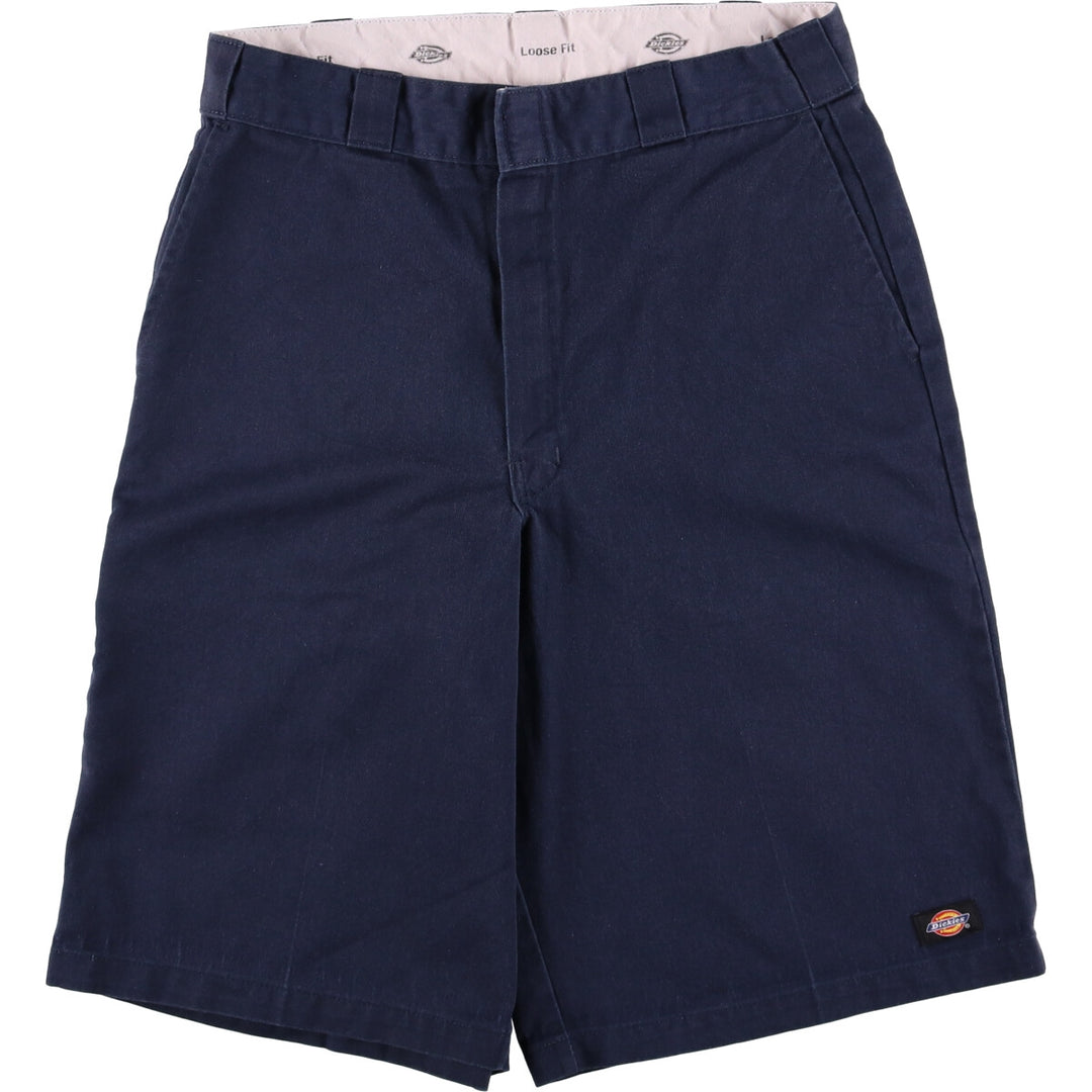 Dickies Loose Fit Work Shorts, Half Pants, Men's, W34 equivalent polyester navy blue type Vintage Second Hand