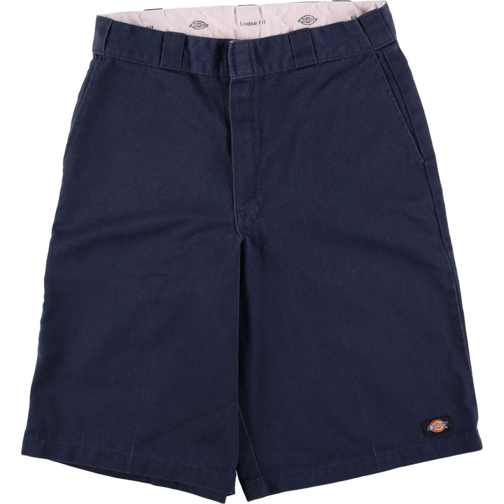 Dickies Loose Fit Work Shorts, Half Pants, Men's, W34 equivalent polyester navy blue type Vintage Second Hand