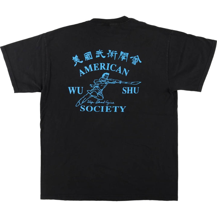 00'S Delta DELTA Message Print T-shirt Men's L size cotton black type Vintage Second Hand