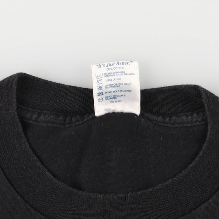 00'S Delta DELTA Message Print T-shirt Men's L size cotton black type Vintage Second Hand