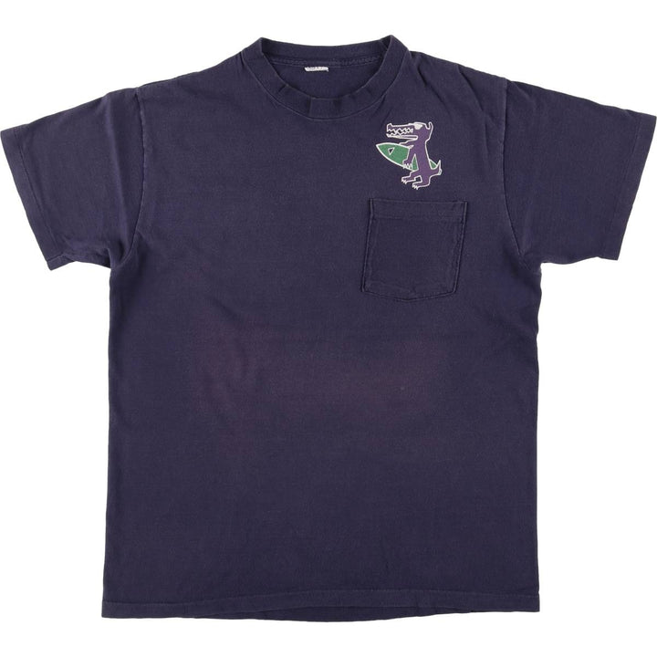 90'S Vintage Printed T-Shirt, Men's M Size cotton navy blue type Vintage Second Hand