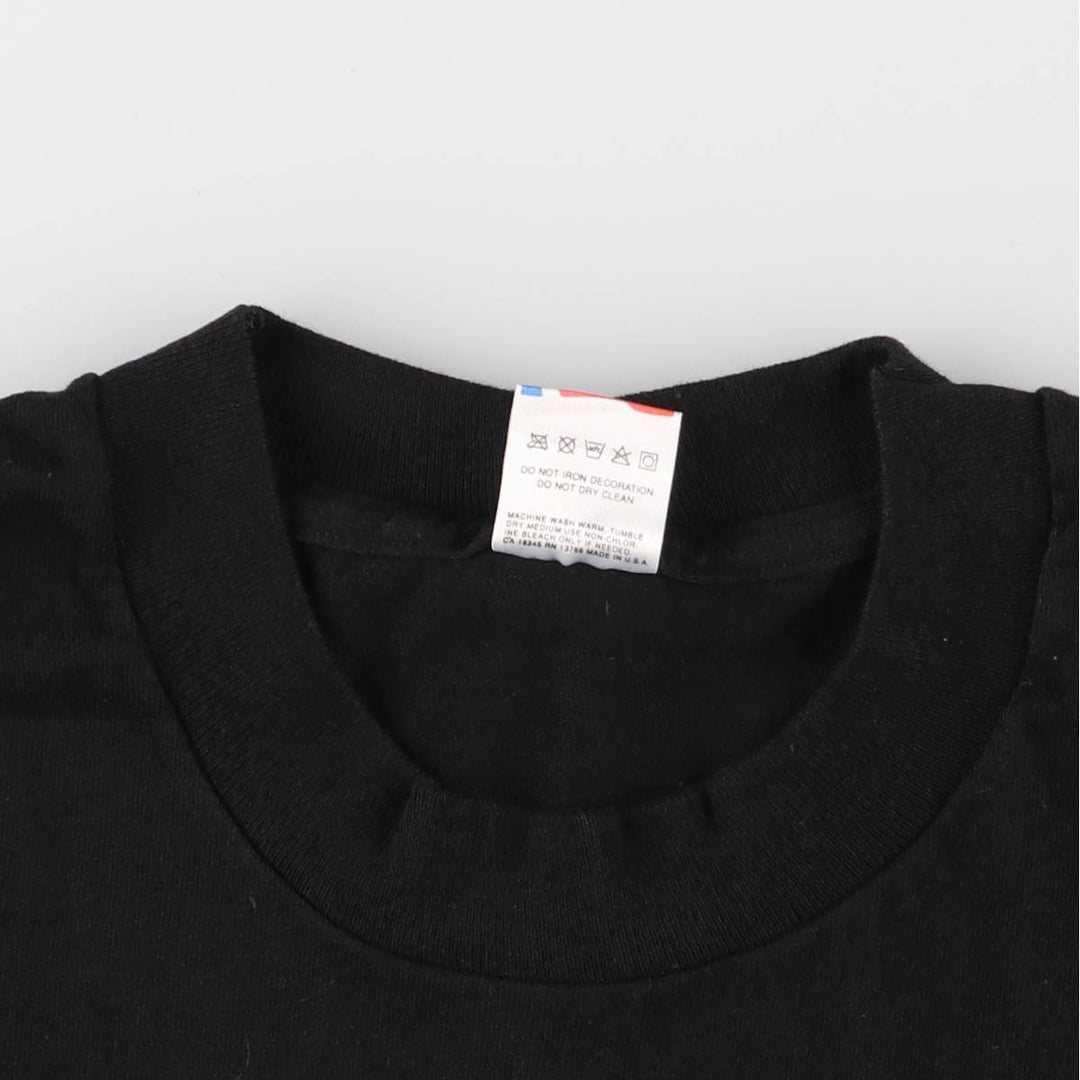 90'S Fruit of the Loom printed T-shirt, made in the USA, men's XL size, vintage cotton black type Vintage Second Hand