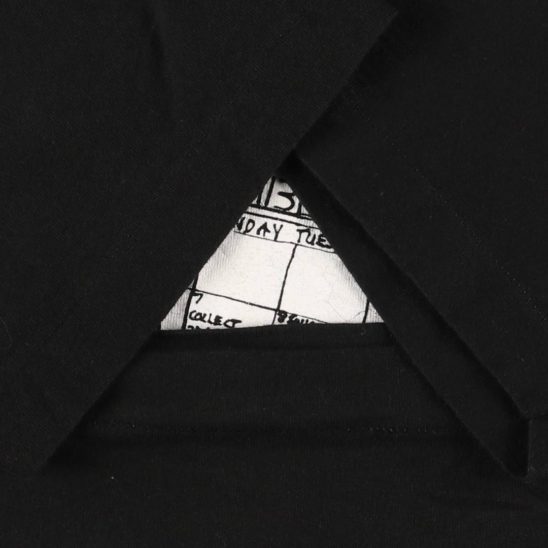 90'S Fruit of the Loom printed T-shirt, made in the USA, men's XL size, vintage cotton black type Vintage Second Hand