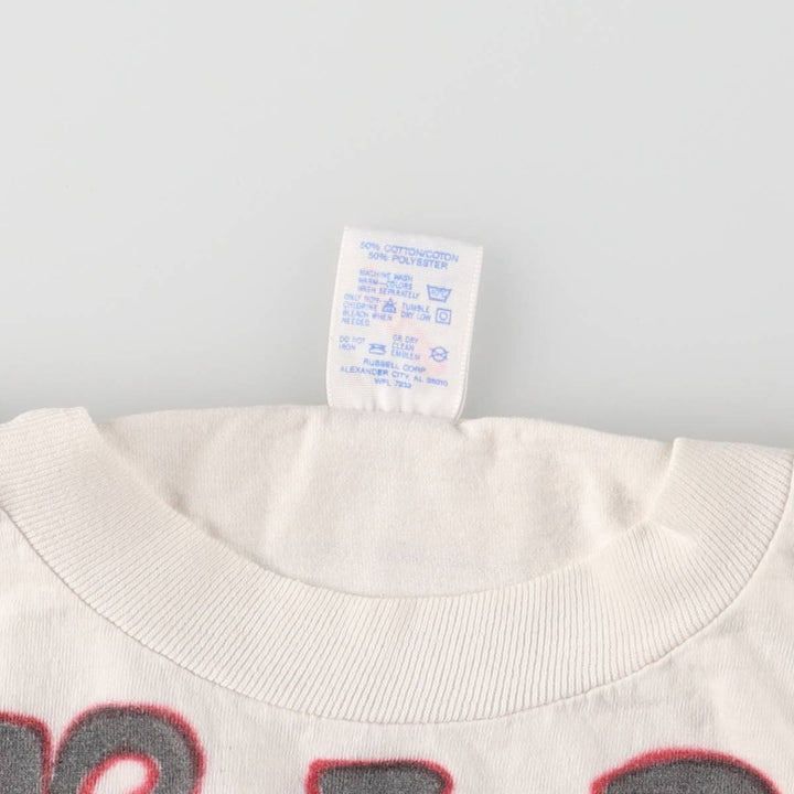90'S Jerzees Art T-shirt Made in USA Men's L Size Vintage cotton white type Vintage Second Hand