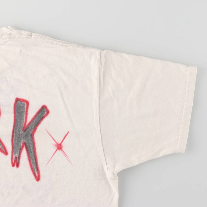 90'S Jerzees Art T-shirt Made in USA Men's L Size Vintage cotton white type Vintage Second Hand