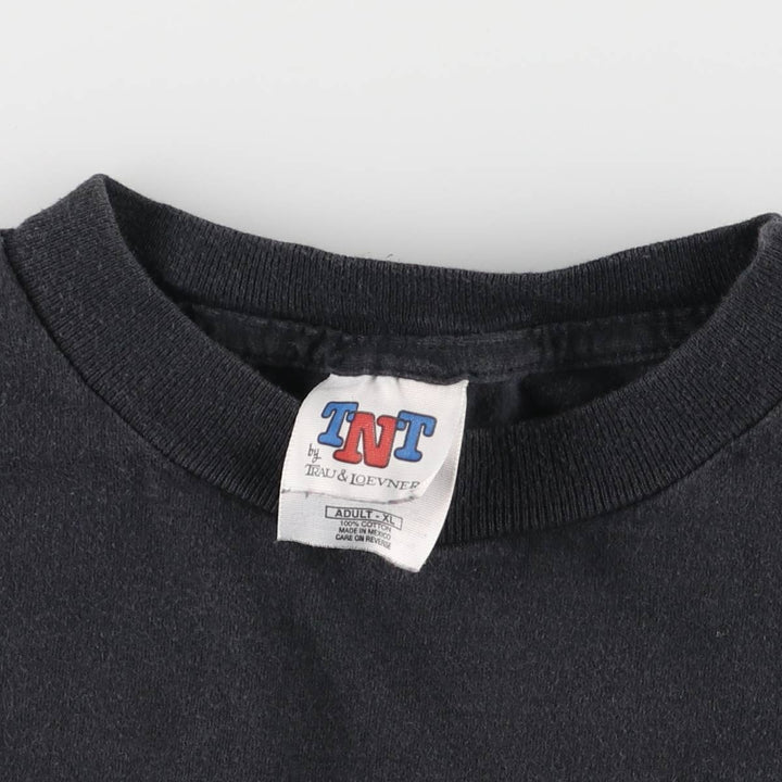 90'S TRAU and IQEVNER TNT Printed T-shirt, Men's XL, Vintage cotton black type Vintage Second Hand
