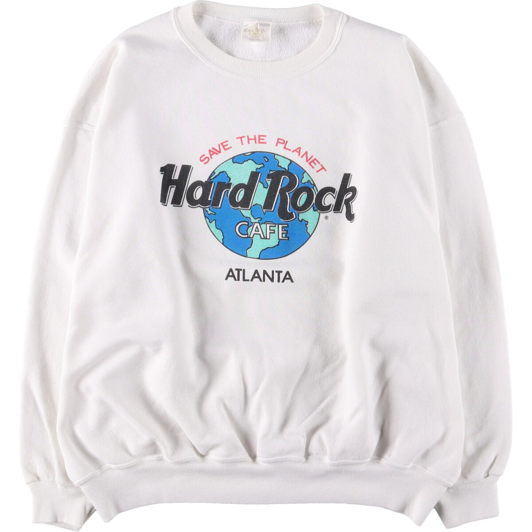 90'S HARD ROCK CAFE Advertising Sweatshirt, Made in USA, Men's XL cotton white type Vintage Second Hand