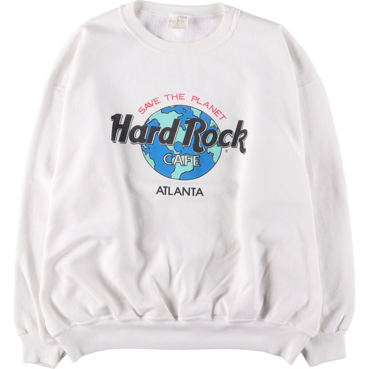 90'S HARD ROCK CAFE Advertising Sweatshirt, Made in USA, Men's XL cotton white type Vintage Second Hand