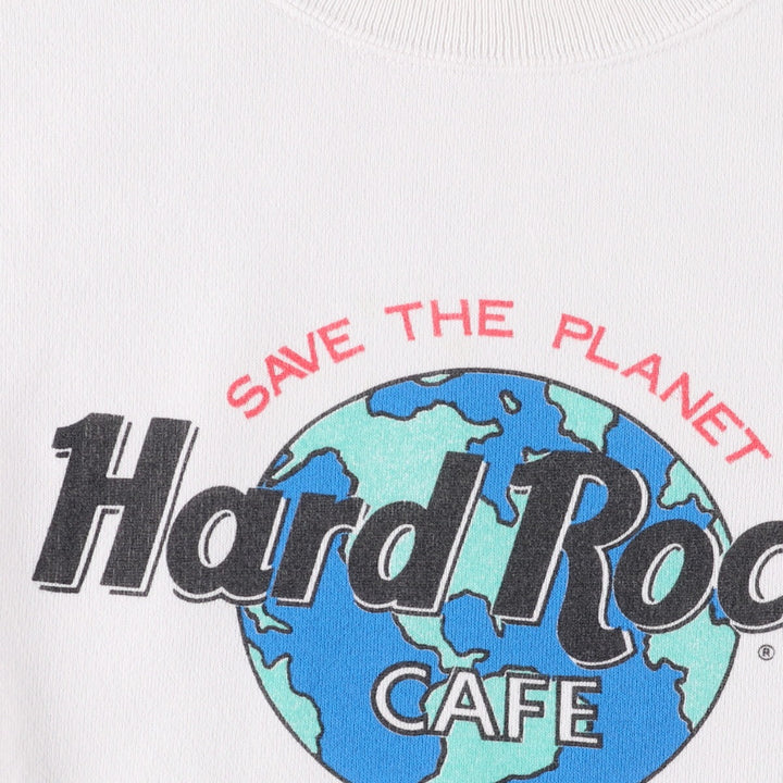 90'S HARD ROCK CAFE Advertising Sweatshirt, Made in USA, Men's XL cotton white type Vintage Second Hand