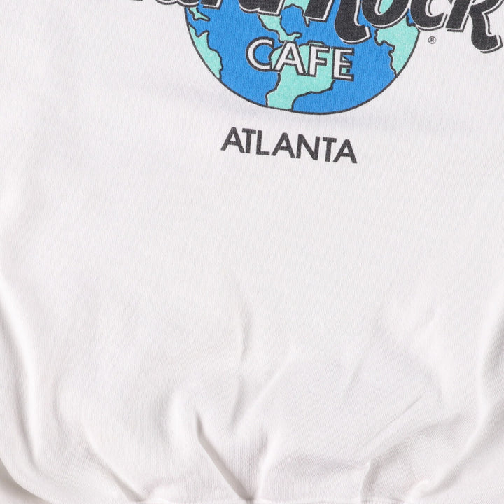 90'S HARD ROCK CAFE Advertising Sweatshirt, Made in USA, Men's XL cotton white type Vintage Second Hand