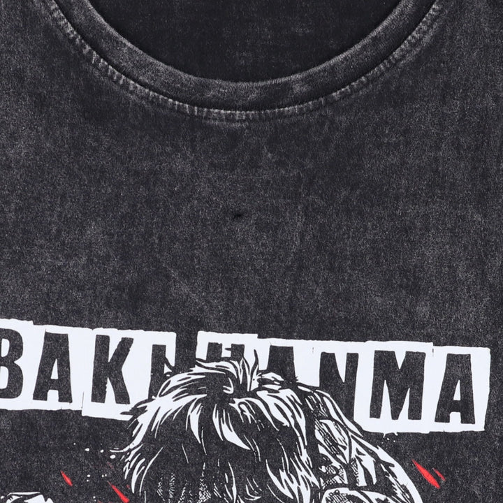 BAKI Baki Anime Character Print T-Shirt Men's M Size unclear black type Vintage Second Hand