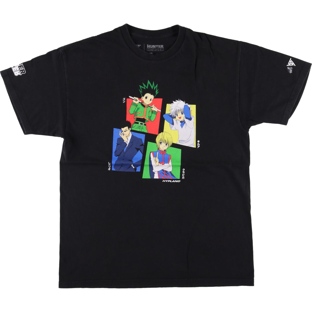 HUNTER HUNTER Anime Character Print T-shirt Men's M size unclear black type Vintage Second Hand