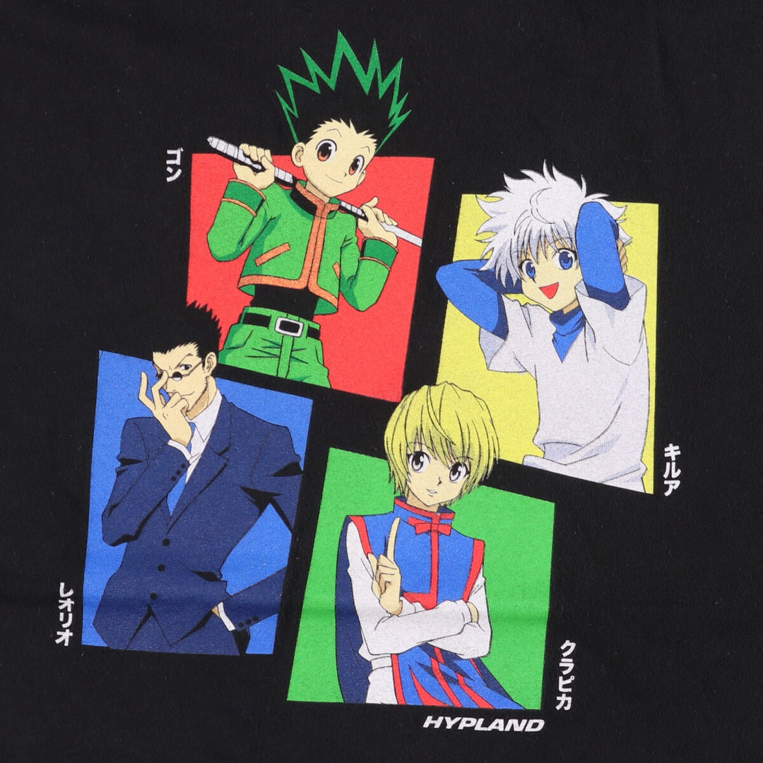 HUNTER HUNTER Anime Character Print T-shirt Men's M size unclear black type Vintage Second Hand