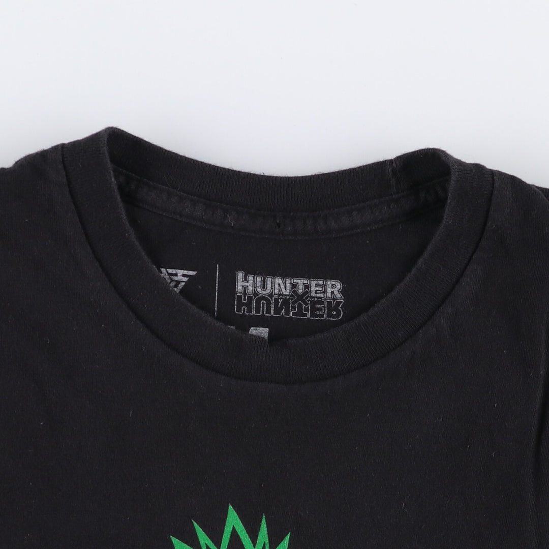 HUNTER HUNTER Anime Character Print T-shirt Men's M size unclear black type Vintage Second Hand