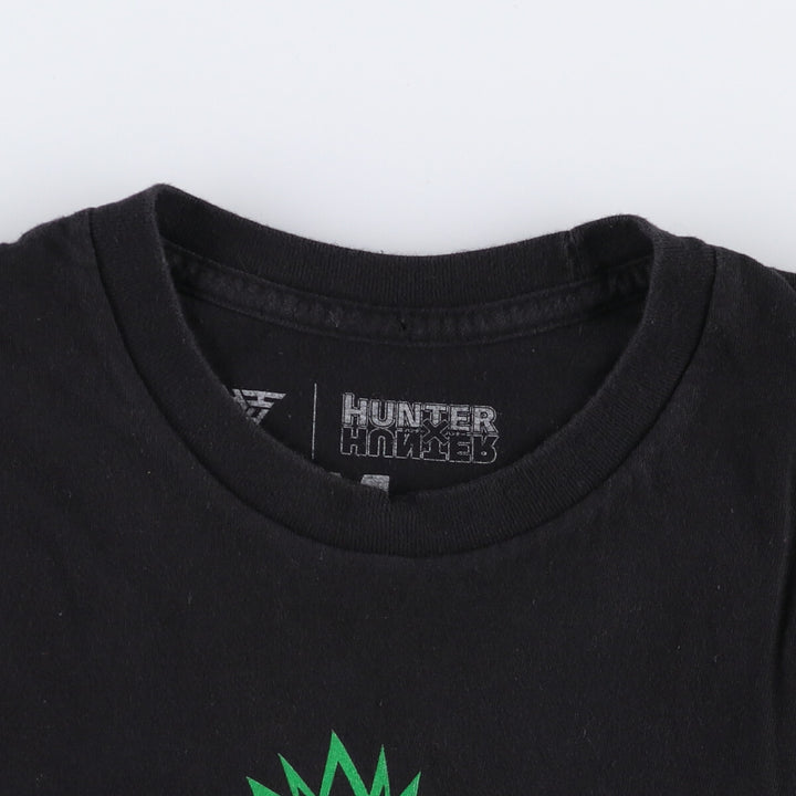 HUNTER HUNTER Anime Character Print T-shirt Men's M size unclear black type Vintage Second Hand