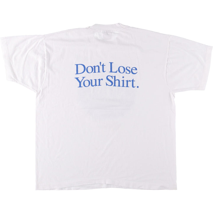90'S Fruit of the Loom Michigan Lawyers Mutual Insurance Company Advertising T-Shirt Made in USA Men's XL Vintage cotton white type Vintage Second Hand