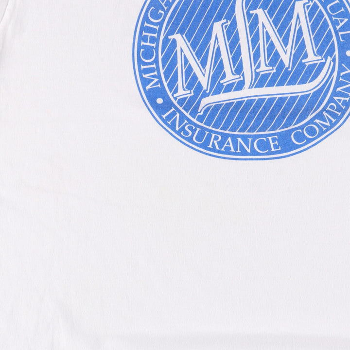 90'S Fruit of the Loom Michigan Lawyers Mutual Insurance Company Advertising T-Shirt Made in USA Men's XL Vintage cotton white type Vintage Second Hand