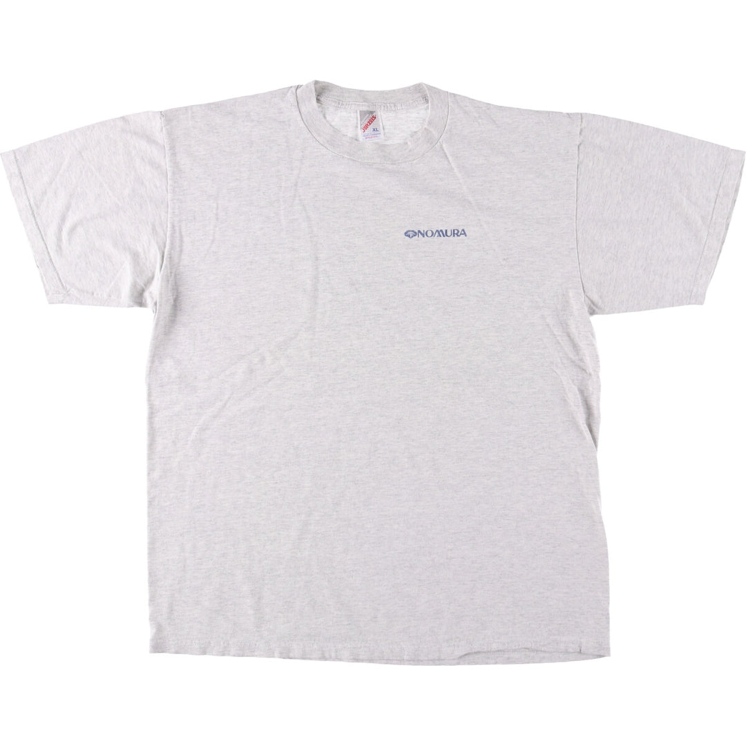 90'S Jerseys NOMURA Nomura Securities Advertising T-shirt Made in USA Men's XL Vintage cotton gray type Vintage Second Hand