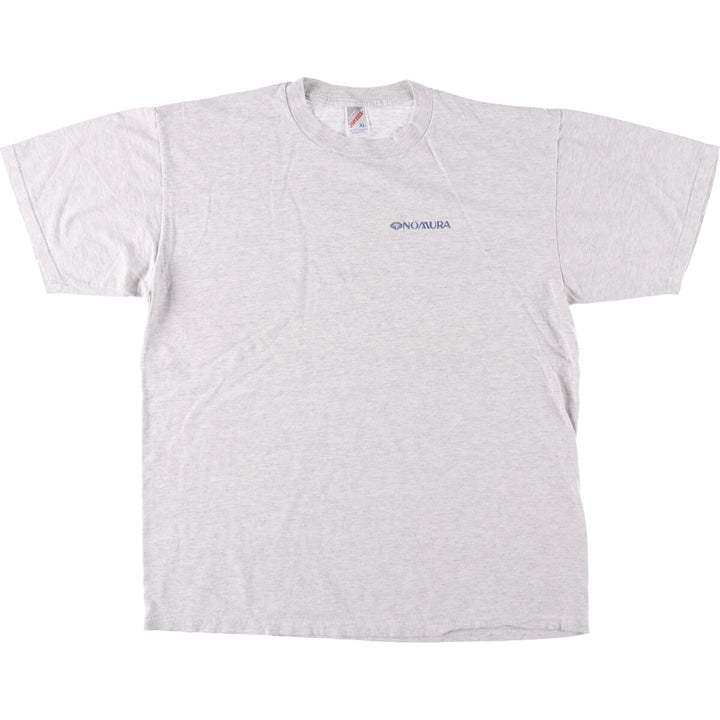 90'S Jerseys NOMURA Nomura Securities Advertising T-shirt Made in USA Men's XL Vintage cotton gray type Vintage Second Hand