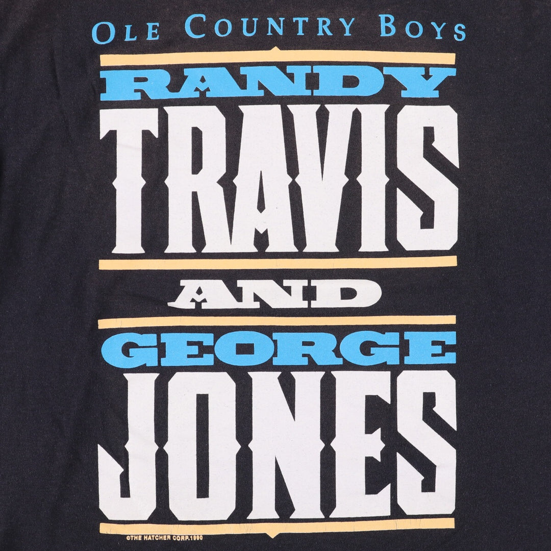 Hugger OLE COUNTRY Band T-shirt, Made in USA, Men's L size cotton black type Vintage Second Hand