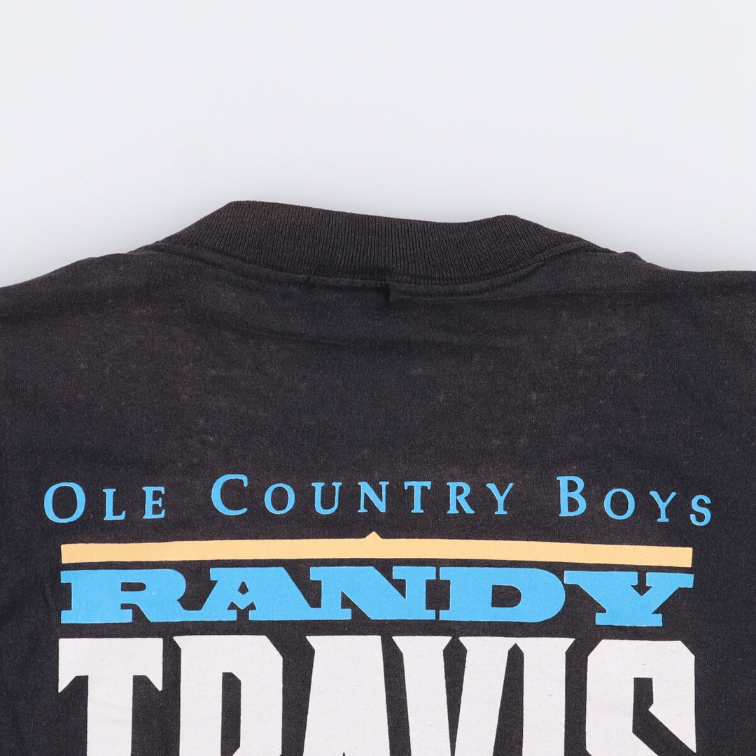 Hugger OLE COUNTRY Band T-shirt, Made in USA, Men's L size cotton black type Vintage Second Hand
