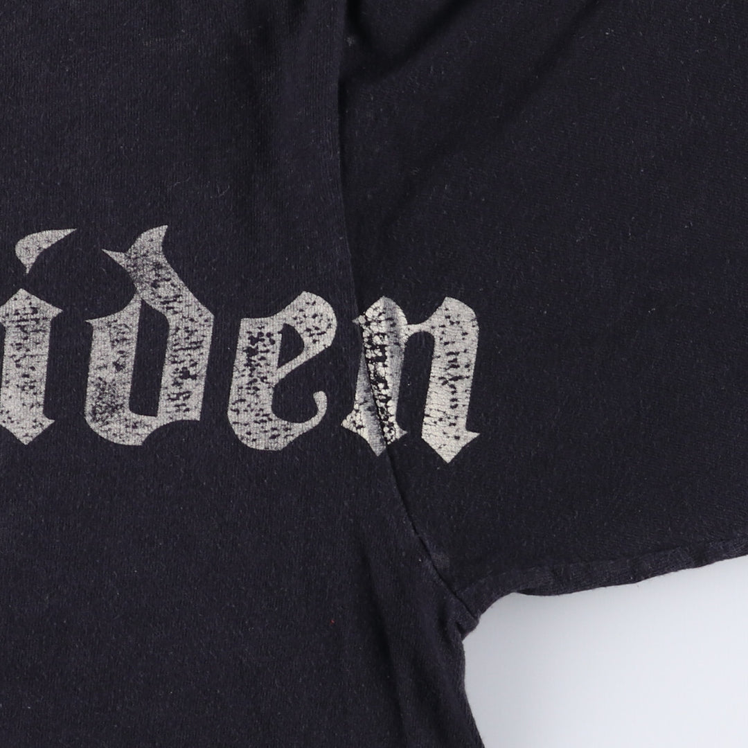 ROCK and REBELLION IRON MAIDEN Skull Pattern Band T-Shirt (Men's Size L) cotton black type Vintage Second Hand
