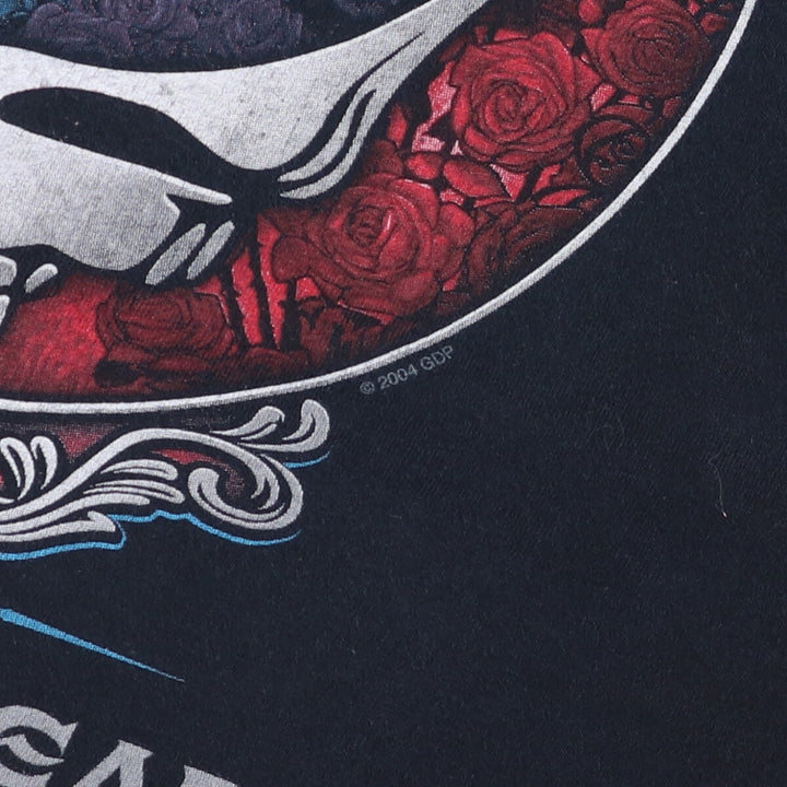 Liquid Blue GRATEFUL DEAD Skull Pattern Band T-shirt Band Tee Men's L size cotton black type Vintage Second Hand