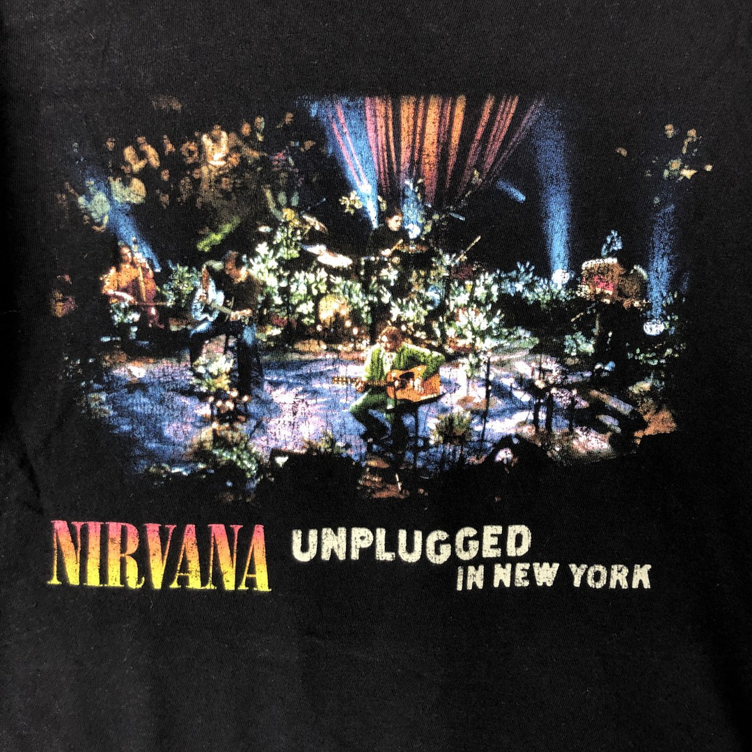 NIRVANA Nirvana Band T-shirt, Band T, Men's M size cotton black type Vintage Second Hand